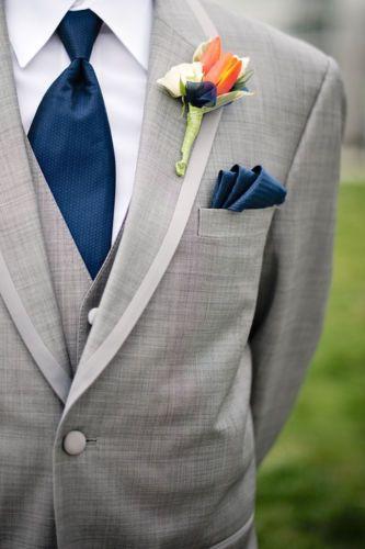 زفاف - CUSTOM MADE Men Suit,grey Men Tuxedos,mens Wedding Suits(Jacket Pants Vest Tie)