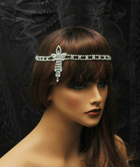 Wedding - 1920s Gatsby Headpiece Head, Free USA Shipping