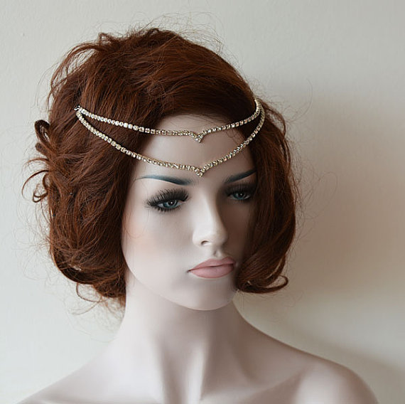 Wedding - Wedding Headband, Wedding head chain, hair jewelry, Wedding Rhinestone Headband, Wedding Headchain, Wedding Hair Accessories