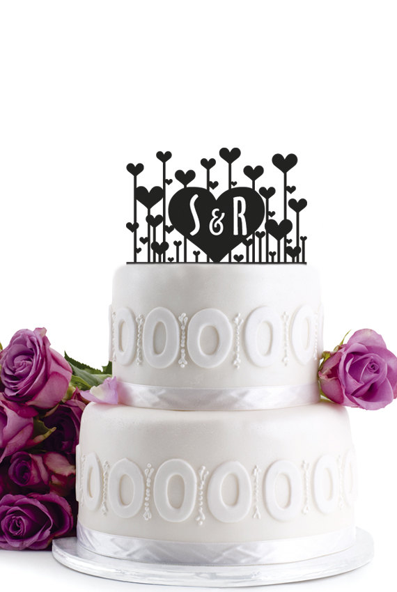 Wedding - ON SALE !!! Wedding Cake Topper - Wedding Decoration - Cake Decor - Monogram Cake Topper - Anniversary Cake Topper - Birthday Cake Topper