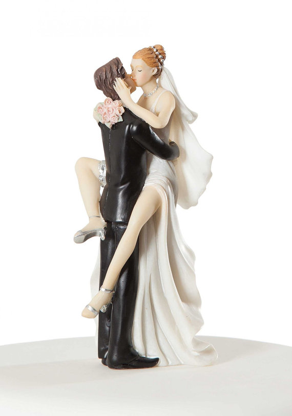 Mariage - Funny Sexy Wedding Cake Topper - Custom Painted Hair Color Available - 706505