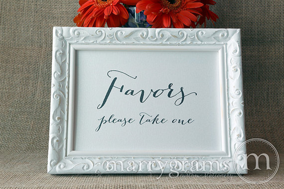زفاف - Wedding Favors Rustic Table Card Sign - Please Take One -Wedding Reception Seating Signage - Matching Numbers Avail. White Ink Option SS09