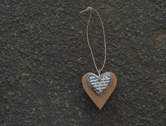 زفاف - RESERVED FOR DENISE - 50 Rustic Wood Heart, Rustic Bouquet Charm, Rustic Heart, Barn Wood Heart, Mixed Media Heart, Clay Heart, Wood Heart,