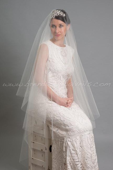 Wedding - Drop Veil with Rhinestone Bridal Hair Comb, Bridal Veil, Wedding Veil, Crystal Hair Piece, Wedding Head Piece, Rhinestone Fascinator