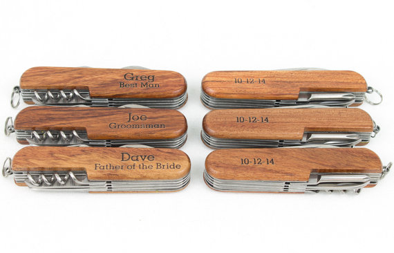 Mariage - Groomsmen Gift, Engraved Pocket Knife, Personalized Ring Bearer Gift, Personalized Wedding Favor, Knife, Personalized Pocket Knife
