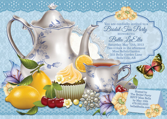 Wedding - Tea Parties, Bridal Tea Party Invitation, Tea Party Invitations, Garden Tea Party, Party Invitations