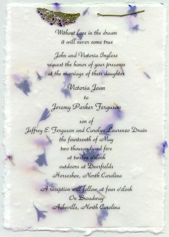 Wedding - Printed Vellum Invitation custom printed black ink overlays for a 5x7 panel invitation 35 count
