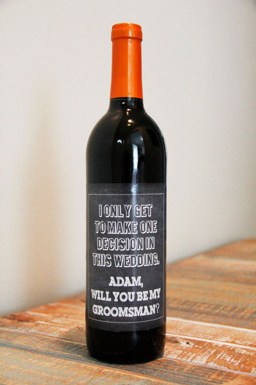 Mariage - will you be my groomsmen wine bottle label, groomsmen wine bottle label, wedding party gift, asking bridal party, ask groomsmen