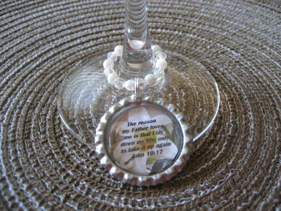 Hochzeit - Easter and Spring Bible Verse Wine Glass Charms Set of 6