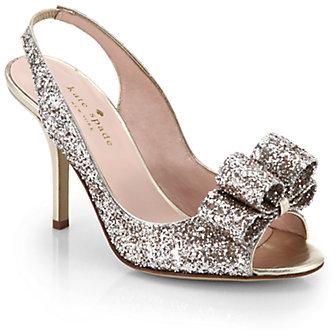 Wedding - Kate Spade New York Charm Glitter & Leather Slingback Pumps