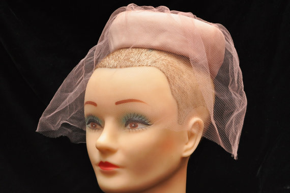 Hochzeit - Vintage Fascinator Hat with Veil Ladies Vintage 60s PInk Bridal Style by Foleys Pillbox Style Theater Costume Prom Womens Teens Pageant