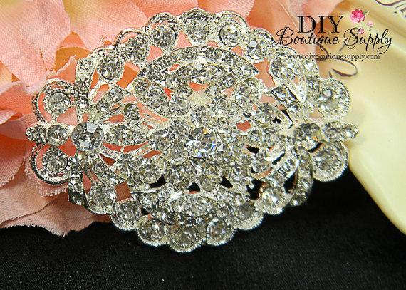 Wedding - Large Crystal Rhinestone Brooch Emellishment - Wedding Brooch Bouquet Crystal Bridal Brooch Wedding Jewelry Bridal Accessories 65mm 259083