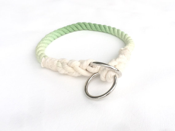 Wedding - Slip collar, Dyed Pet Collar, Ombre dyed rope, Ombre collar, Dyed Rope, Rope Dog Collar, Nautical Dog Collar