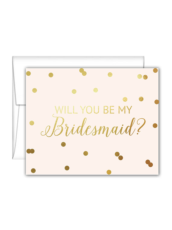 Mariage - Will You Be My Bridesmaid Cards Foil Confetti - Gold Foil or Silver Foil - Matron of Honor Cards - Maid of Honor Cards - you pick the colors