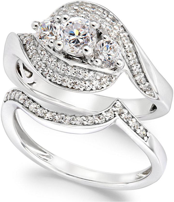 Hochzeit - Diamond Bridal Set in 14k White Gold (1 ct. t.w.) Web ID: 2154993