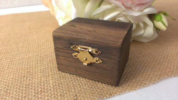 Wedding - rustic wedding ring box, wooden ring box