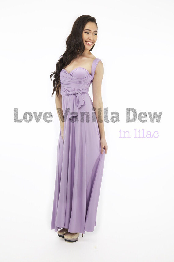 Mariage - Bridesmaid Dress Infinity Dress Lilac Floor Length Maxi Wrap Convertible Dress Wedding Dress