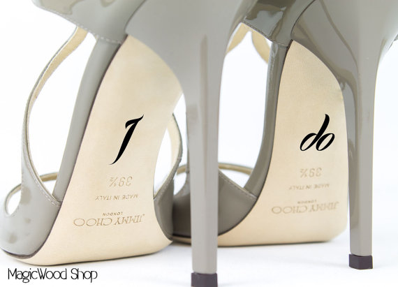Hochzeit - Wedding Shoe Decal - I Do Shoe Decal - Bridal Shoe Accessories