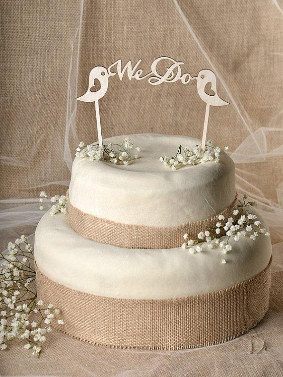 Свадьба - Rustic Cake Topper, Wood Cake Topper, We Do,  Cake Topper, Wedding Cake Topper, Love cake topper