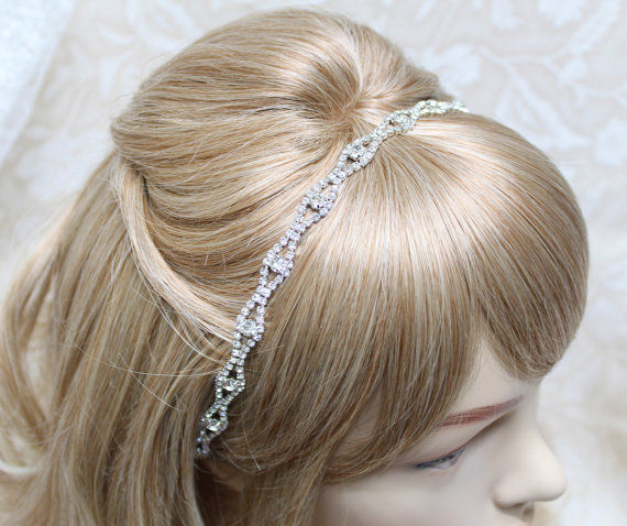 Свадьба - Bridal headband - Wedding headband, Rhinestone headband, Bridal hair piece, Bridal headpiece, prom headband