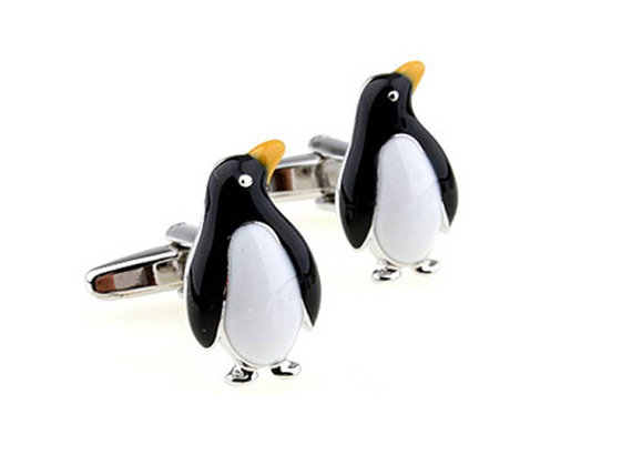 زفاف - Penguin Cufflinks - Groomsmen Gift - Men's Jewelry - Gift Box Included