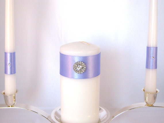 Свадьба - Lilac Unity Candle Orchid Unity Candle Bling Unity Candle Purple Unity Candle Wedding Candle Cheap Unity Candle Ribbon Color Choice