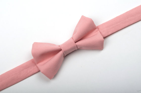Hochzeit - Blush Bow Tie -  Rose Gold Pink Baby Toddler Child Boys - Wedding - photo prop
