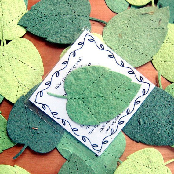Mariage - 150 Seed Leaves Plantable Paper Wedding Favors - Birch Oak Maple