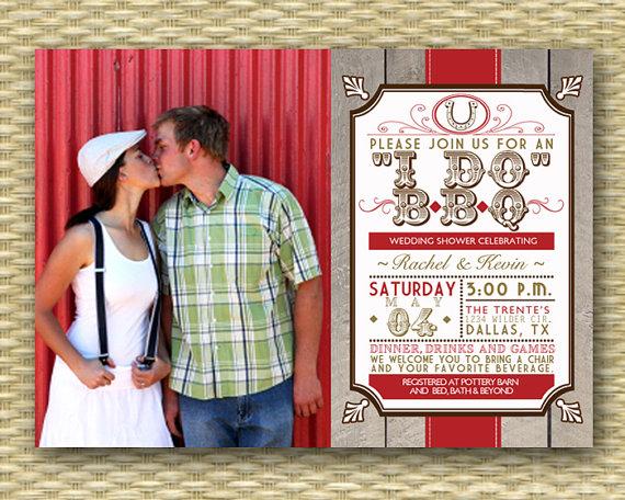 Wedding - Rustic Country I Do BBQ Wedding Shower Invitation BBQ Couples Shower Engagement Party BBQ Rehearsal Dinner, Any Event