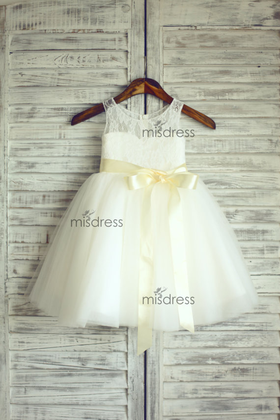 NEW Lace Tulle Flower Girl Dress Wedding Easter Junior Bridesmaid Baptism Baby