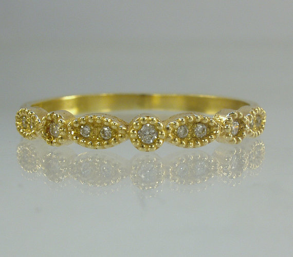 Wedding - Diamond Engagement 14 Karat gold ring,  engagement ring, Recycled gold, Wedding Band, Woman Wedding Band. Made To Order  ring