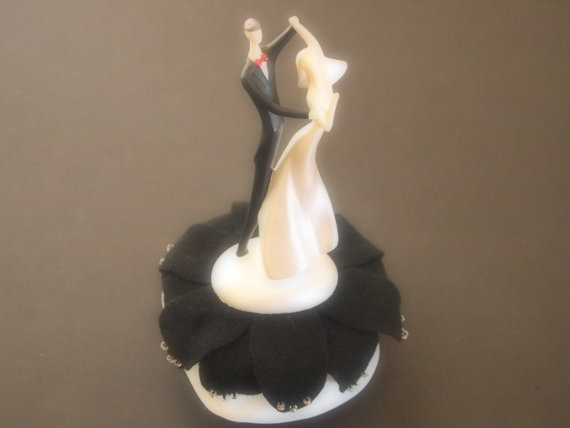Hochzeit - Wedding Cake Topper Bride and Groom Black