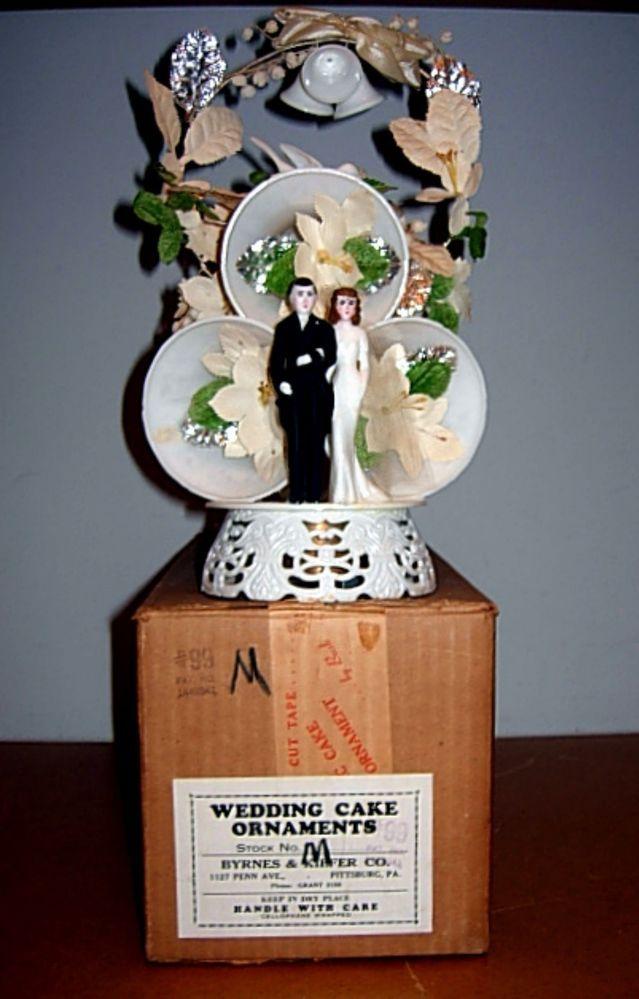 زفاف - VINTAGE MUSICAL WEDDING CAKE TOPPER 1960s WORKING #99 BYRNES & KIEFER Org BoX