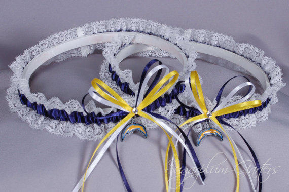 Hochzeit - San Diego Chargers Lace Wedding Garter Set