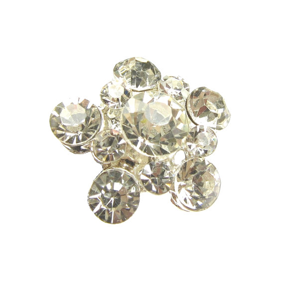 Mariage - New Arrival - 5 Crystal Rhinestone buttons - Wedding Hair Accessories Shoe Clips Ring Pillow Bouquet RB-127 (22mm or 0.9 inch)