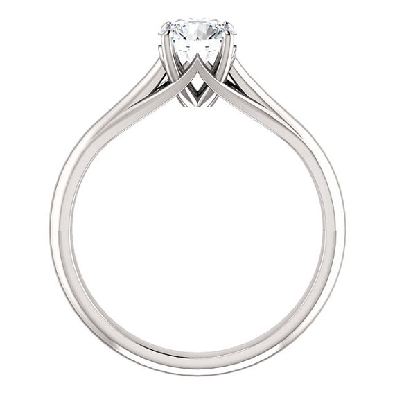 Mariage - 5mm Round 0.5ct Forever Brilliant Moissanite 14K White Gold Diamond Engagement Ring   ***************Specail  For  You************** Gem887