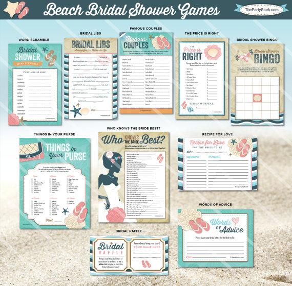 Hochzeit - Beach Bridal Shower Games 