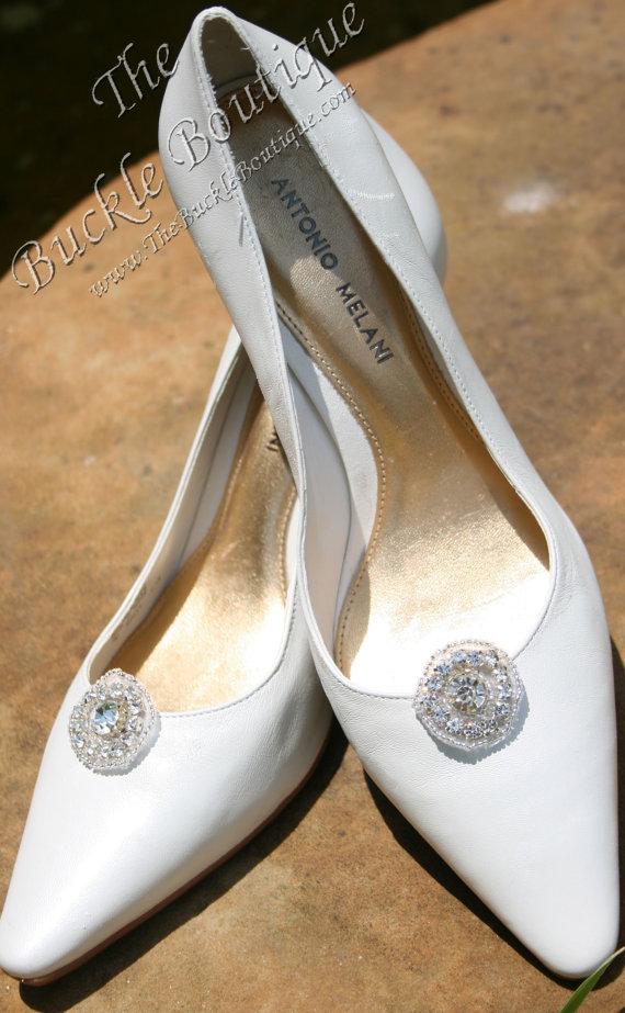 زفاف - Wedding Shoe Clips  - Bead Crystal Rhinestone Bride & Bridal Shoe Clips Jewelry Clip ons