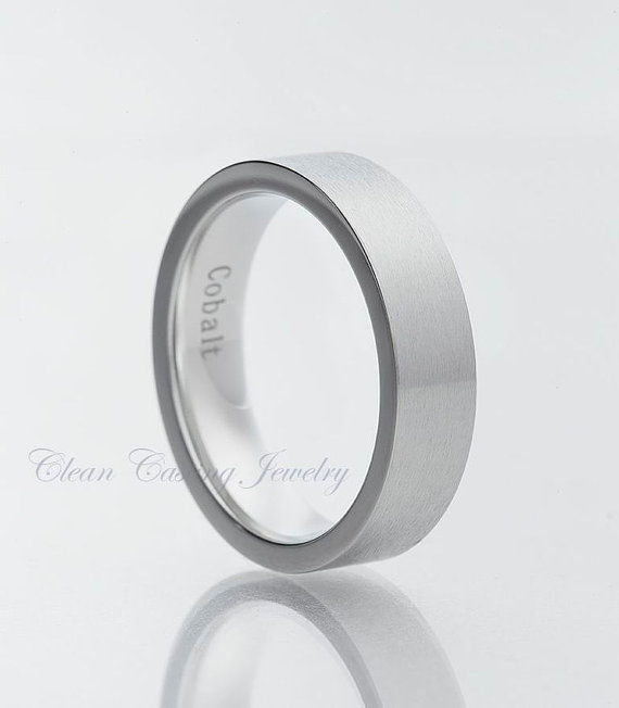 Mariage - Cobalt Wedding Ring,Cobalt Band,Brushed Polish Pipe Cut Cobalt Ring,Anniversary Ring,Engagement Ring,His,Hers,6mm