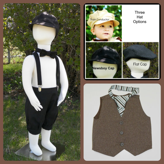 Свадьба - Toddler Boy Knicker suit size 2 to 4 Boys size.  Set starts with Knickers Then add on accessories to complet the look