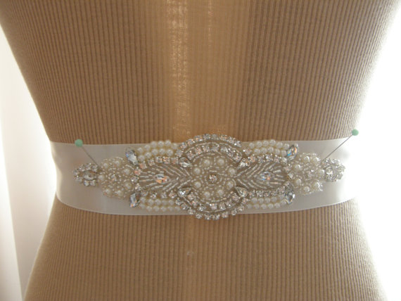 Mariage - Wedding Belt, Bridal Belt, Bridesmaid Belt, Sash Belt, Wedding Sash, Bridal Sash, Belt, Crystal Rhinestone & Pearl