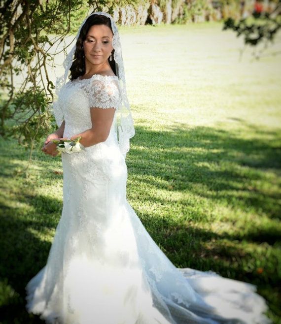 زفاف - Lace Mantilla Wedding Veil