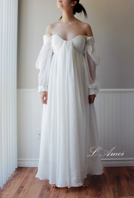 زفاف - Custom Made Ancient Greece Wedding Dress made of Silk Chiffon or Upgrade to Silk
