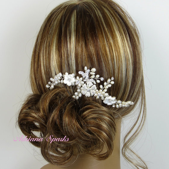 Wedding - Bridal Hair Comb, Ariana Hair Comb, Bridal hairpiece, Wedding hair accessories, Bridal Headpieces, Rhinestone hair comb bridal