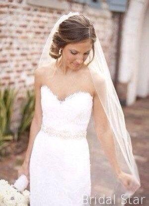 Mariage - Ivory fingertip veil fingertip wedding veil