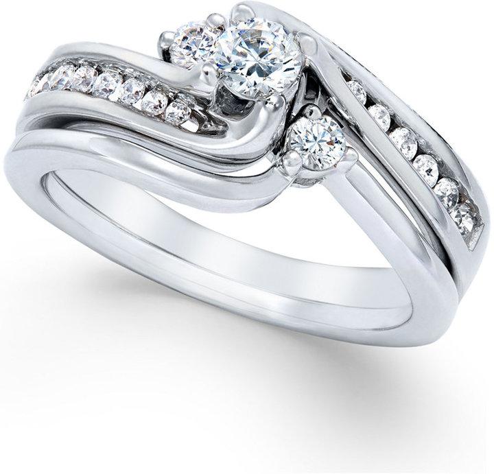 Hochzeit - Diamond Engagement Ring in 14k White Gold (1 ct. t.w.)