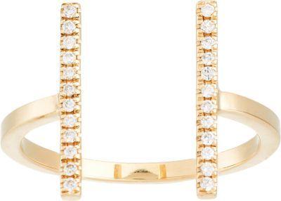Hochzeit - Ileana Makri Pavé Diamond & Gold Double Bar Cuff RIng