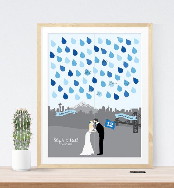 Mariage - Wedding Guest Book Poster, Two City Wedding Guest Book Alternative Print
