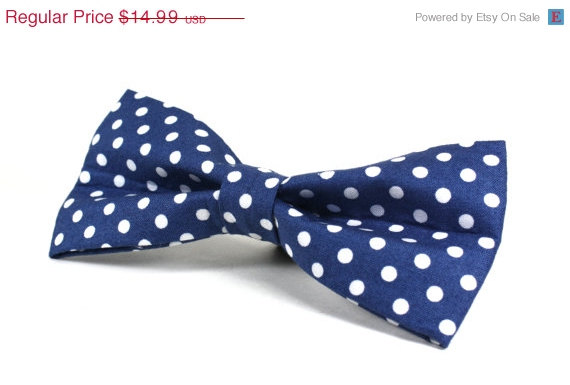 زفاف - ON SALE - 40% OFF Dog Collar Bow Tie in Blue and White Dots - Made to order, Wedding Dog Bow Tie, Removable and Adjustable bow tie