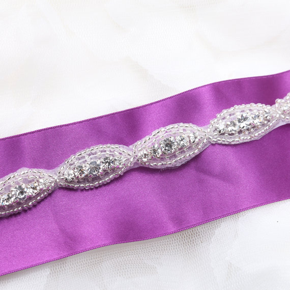 زفاف - Oval trim,embroidery beaded rhinestone crystals applique,DIY applique craft,Wedding dress sash,Wedding belt  - PER 1 YARD -